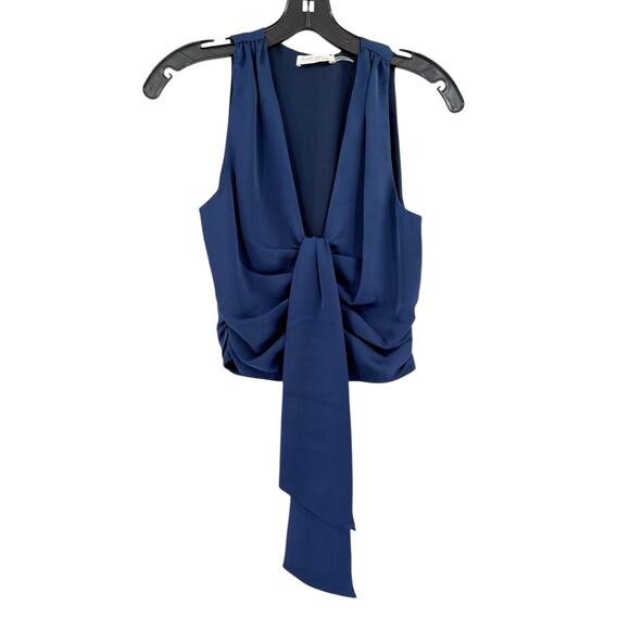 RAMY BROOK Top NEW Size XS Albert Navy Blue Cropped $295 - Picture 2 of 4